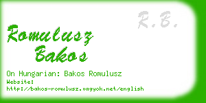 romulusz bakos business card